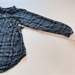 Torrid Blue Plaid Challis Button Down Long Sleeve Twill Camp Shirt Size 1X Photo 7