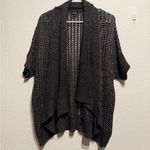 Apt. 9  Metallic Dark Gray Open Knit Cardigan Women’s Size L Half Sleeve Sweater Photo 2