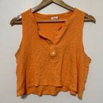 Aerie  Sunspun Waffle Cropped Tank Top Size Medium Orange Beach Summer Boho Photo 1