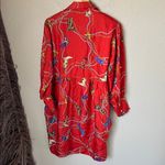 Sandro red silk cowboy boot western style long sleeve dress Size 4 Photo 10