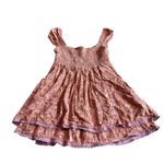 Free People  Tabitha Floral Print Mini Dress Sleeveless Tiered Lace Trim Small Photo 6