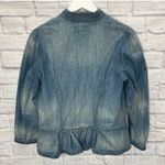Ralph Lauren LRL Womens Peplum Denim Jacket Size 10 3/4 Sleeve Pleated Button Photo 4