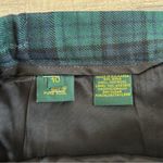 Vintage 80s Blue Green Tartan Plaid 100% Wool Above the Knee Skirt 10 Photo 4