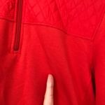 Talbots Red Quilted 1/4 Zip Cotton Fall Sweatshirt Pullover Pima Cotton Blend Photo 4
