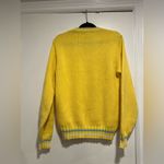 VTG 50s Unisex Sz:L Sportswear Bright Yellow VNeck Cable Knit Preppy Sweater. Size L Photo 1
