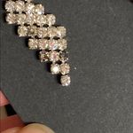 Vintage Austrian Crystal Earrings Silver Tone Pierced Drop 1.25" Sparkly Photo 5