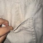Liz Claiborne Lizwear By 100% Linen Cropped Pants Sz 12 Beige Cream Pockets Photo 6