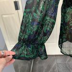 Torrid ‎ Floral Print Metallic Thread Babydoll Peasant Top Photo 5