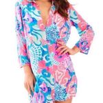 Lilly Pulitzer  Emerald Beach Cover-up Tunic Dress Pink I’m So Jelly Small Photo 1