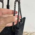 Handbag/Purse Black w/embossed Skulls/ Chain Straps Photo 2