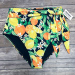 Old Navy Blue Yellow White High Waisted Side Tie Lemons Oranges Bikini Bottom Photo 0
