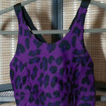 Savvi Geo Bra Animal Print on Purple and Black Cross Strapped Sports Bra Photo 0