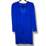 Parker  Black Label Clinton Cobalt Blue Ruffle Fitted Sheath Mini Dress Size 2 Photo 2