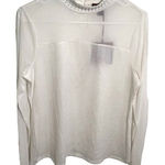 Madison Stefano Mock Neck Top w/ Embellishment Antique White M Size M Photo 0