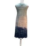 cupio Shades of Blue White Tie Dyed Flare Sleeveless Midi Dress Size Small Photo 2