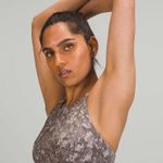 Lululemon Wunder Train Longline Animal Snake Print Sports Bra Crop Tank Top Sz S Gray Photo 1