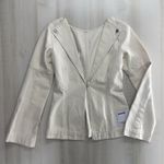 Weekday  womens khaki canvas blouse top S white tan sexy blazer Photo 0