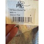 Sokie Collective Shirt Women Small Greenwich Floral Puff Sleeve Smocked Top NWT White Photo 7