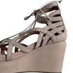 Gentle Souls Like New  Leather Joy Wedge
Lace Up Sandals Taupe Size 5.5 Photo 4