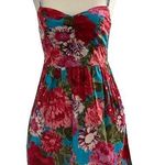 Xhilaration Women’s Size XS Floral Dress Smocked Back Red Blue Multicolor #11•4 Photo 0