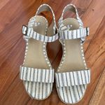 BP Blue & White Striped Wedges Photo 1