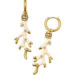 Kendra Scott NWT! Shea Convertible Vintage Gold Huggie Earrings in Ivory Enamel Photo 1