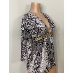 New. SKY snake print plunge neck top with chain detail. Retails $189 Black Size M Photo 4