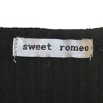 Sweet Romeo  Waffle Knit Oversized Henley Tunic Top in  Optic Black Size 1X Photo 7