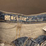 Machine Women's Distressed Raw Cut Frayed Hem Jean Shorts Blue Size Small Photo 6