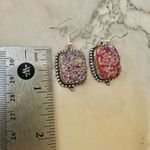 Silver aura Quartz druzy earrings Photo 3