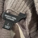 Vera Wang Simply  Brown Cable Ribbed Knit Wrap Turtleneck Pullover Sweater Large Photo 3