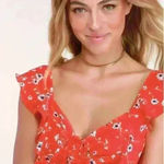 Lulus On the Patio Red Floral Print Ruffled Mini Dress Photo 3