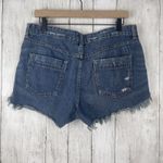 Free People Shorts Sz 30 Blue Denim Distress Ripped Cut Off Festival High Waist Photo 3