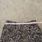 Loft Black and White Paisley Linen Shorts Medium Photo 4