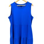 ME+EM Womens Maxi Dress US 12 Blue Sleeveless Tiered Casual Cotton Casual Chic Blue Photo 3