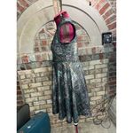 dress fit and flare metallic rainbow 1990s purple green silver glam Photo 3
