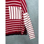 CAbi Womens Sweater M Striped Red White Pullover Boxy Fit Crewneck Photo 2