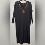 Vintage Travini Jeweled Embroidered Wool Blend Sweater Dress Women’s 1X Black Photo 1
