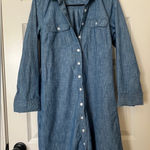 Lands' End  Blue Denim cotton shirt dress Photo 0