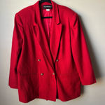 Gloria Vanderbilt  Jacket Blazer Womens 20W Red Double Breasted 100% Wool Classic Photo 0