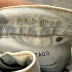 American Eagle  Outfitters Mom Jeans Light Wash High Rise Denim Raw Hem Sz 12 Photo 3