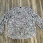 SheIn White with Black Polka Dot Blouse, with Balloon Sleeve, XL, pit to pit is 22, length front is 27, back length is 28 Photo 0