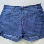 Old Navy Everyday Shorts Blue Linen Cotton Blend Size 16 Chambray Zip Fly Photo 0