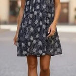 Joie  Navy Blue Baltic Floral Mini Chiffon Dress Sleeveless Boho size X-Large Photo 0