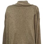 easel NEW  Tan Multicolor Micro Dot Ruffle Cardigan Holiday Wool Blend Cozy L Photo 5