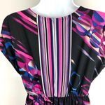 Bisou Bisou  mini dress cap sleeve V neck geo print. Size: 4 Photo 5
