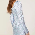 SAU LEE Size 4 Dress Blue Purple Jen Mini Long Sleeve Chinese Oriental Jacquard Photo 2