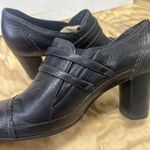 Clarks  ARTISAN Active Air Black Leather Prairie Chunky Heels Size 9.5M Cottage Photo 4