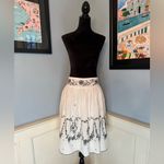 Vintage 90s White and Black Embroidered Peasant Skirt Sz 7 Photo 1