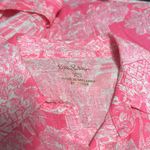 Lilly Pulitzer  Pink Patterned Linen Button Down Shirt Photo 4